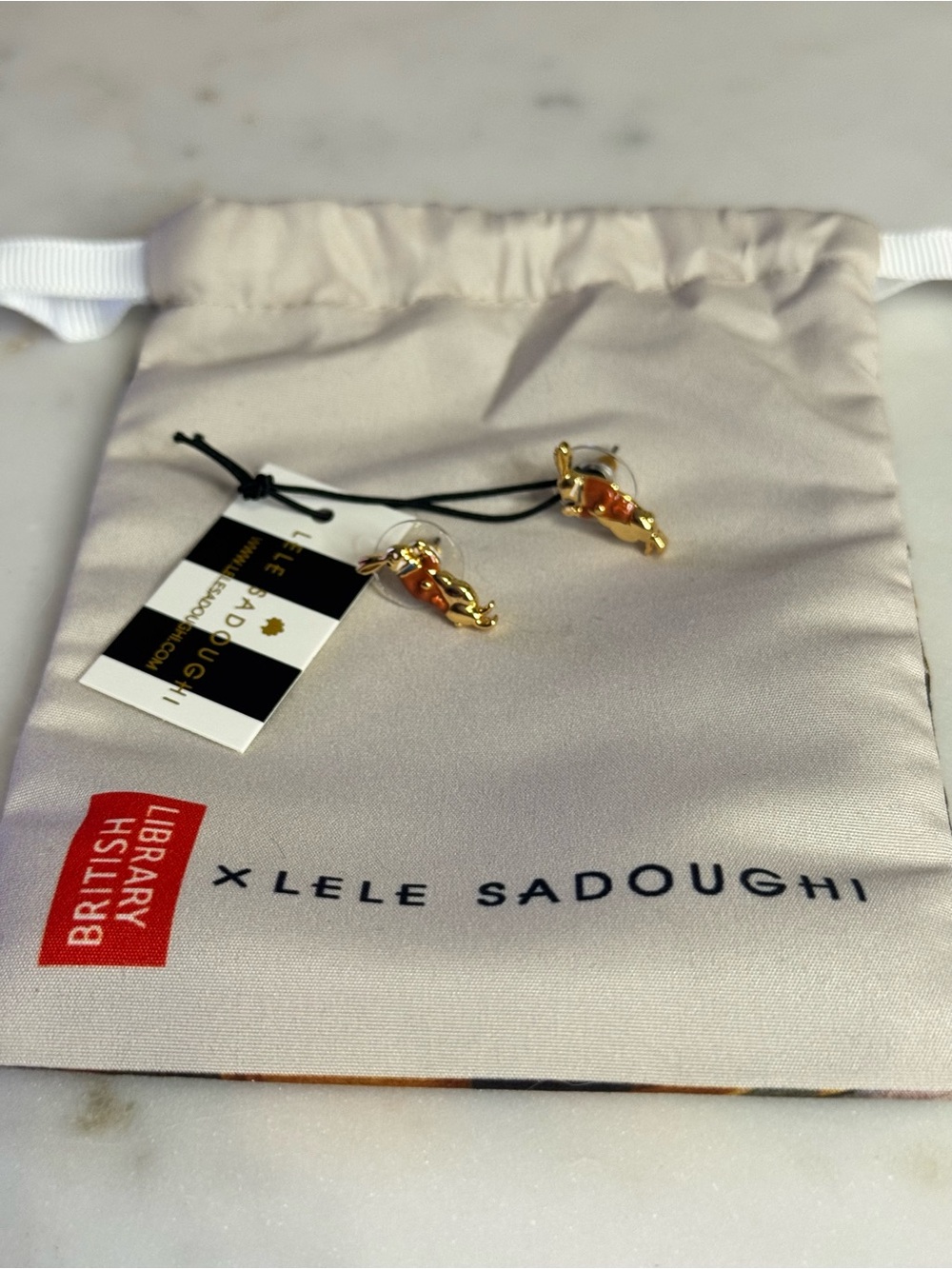 Lele Sadoughi x British Library Lewis Carrol Hare Stud Earrings SOLD OUT